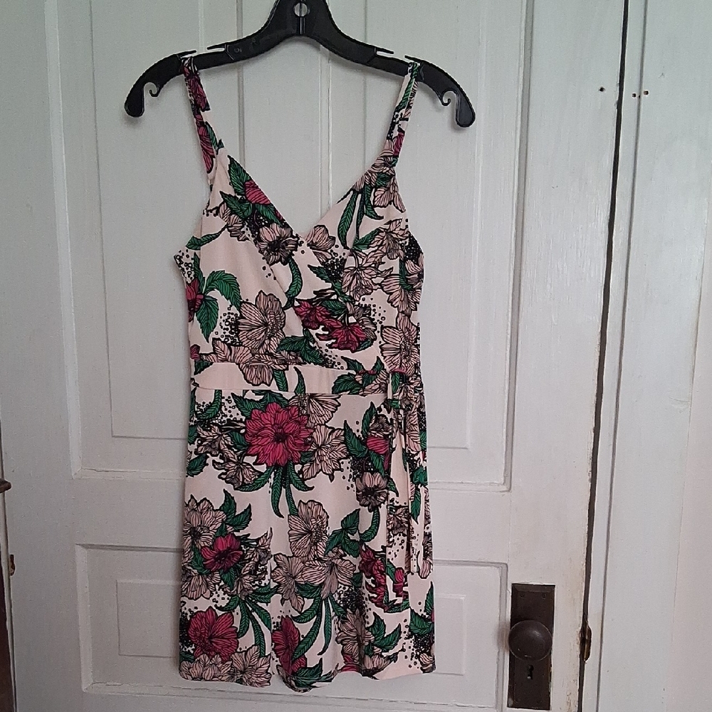 Candie's Pink and Green Floral Romper